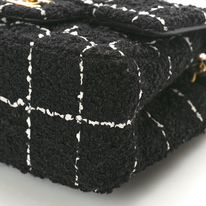 Chanel Tweed Quilted Mini Pearl Crush Flap Black White 10 of 10