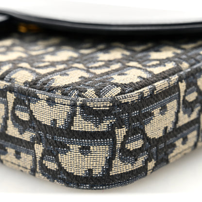 Christian Dior Oblique Smooth Calfskin Medium Saddle Pouch With Chain Blue 10 of 11