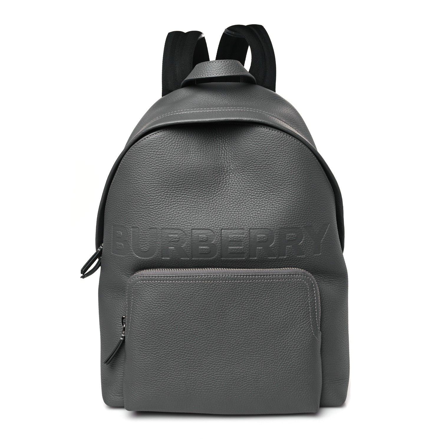 Burberry Calfskin Logo Embossed Backpack Charcoal Grey 1 of 9