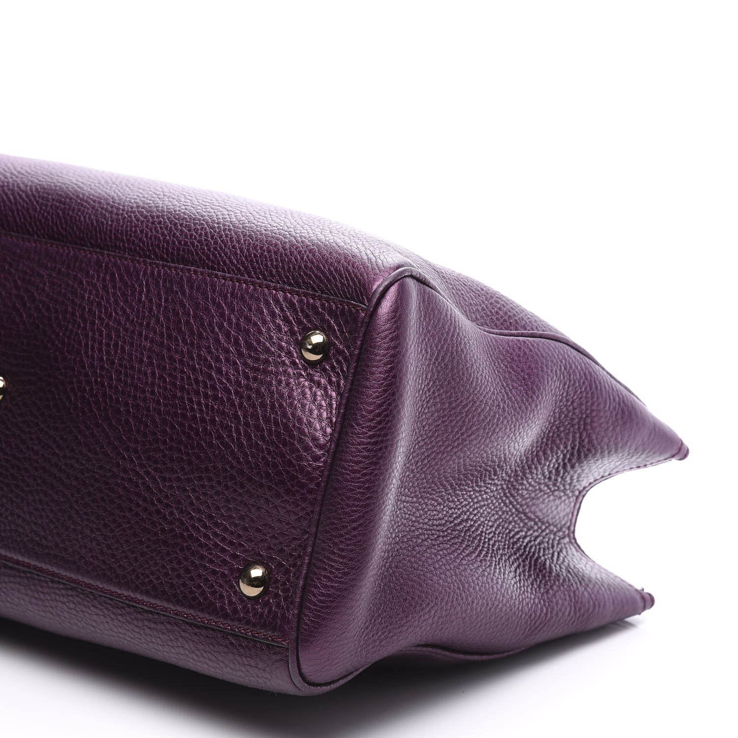 Gucci Pebbled Calfskin Medium Bamboo Shopper Tote Purple 11 of 13