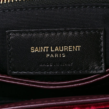Saint Laurent Velvet Y Quilted Monogram Toy Loulou Crossbody Bag French Burgundy 7 of 12