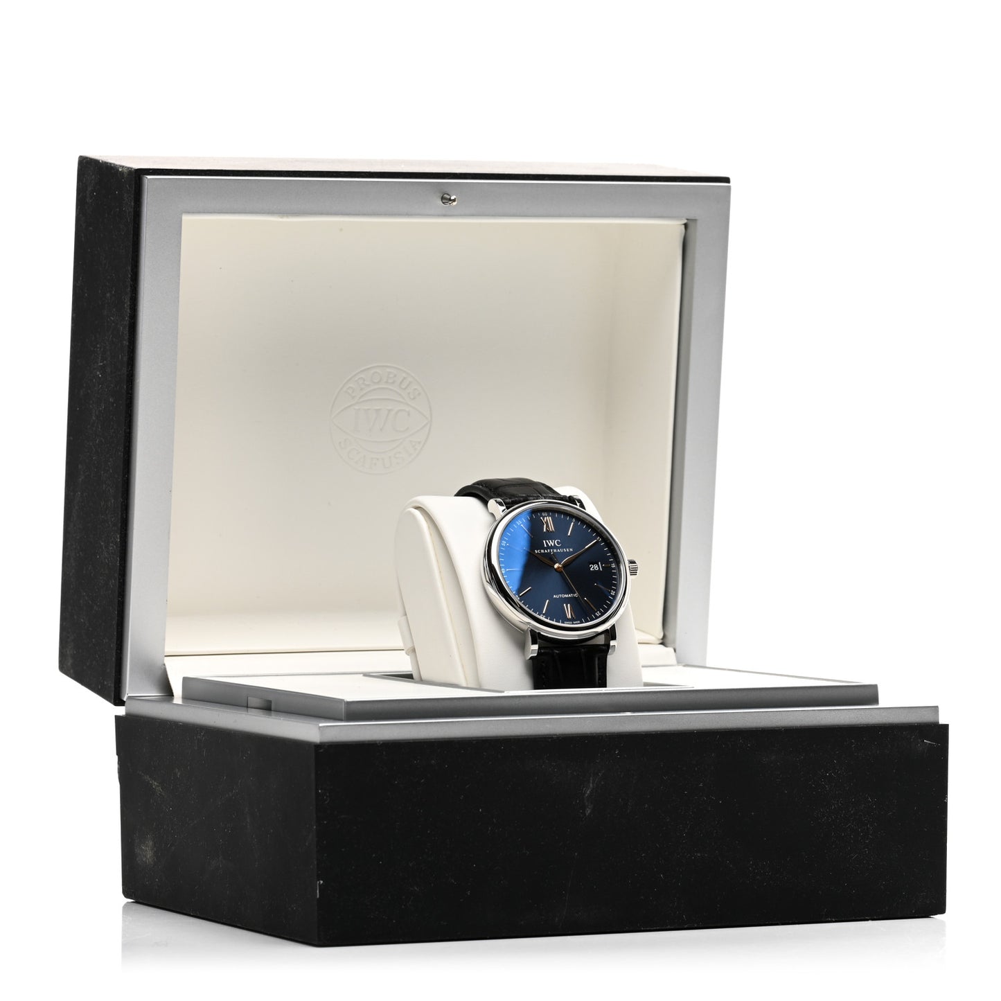 Stainless Steel Alligator 40mm Portofino Automatic Watch Blue IW356523