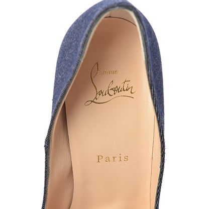Christian Louboutin Denim Jazz Calf So Kate 120 Pumps 40 Blue Pompadour 7 of 9