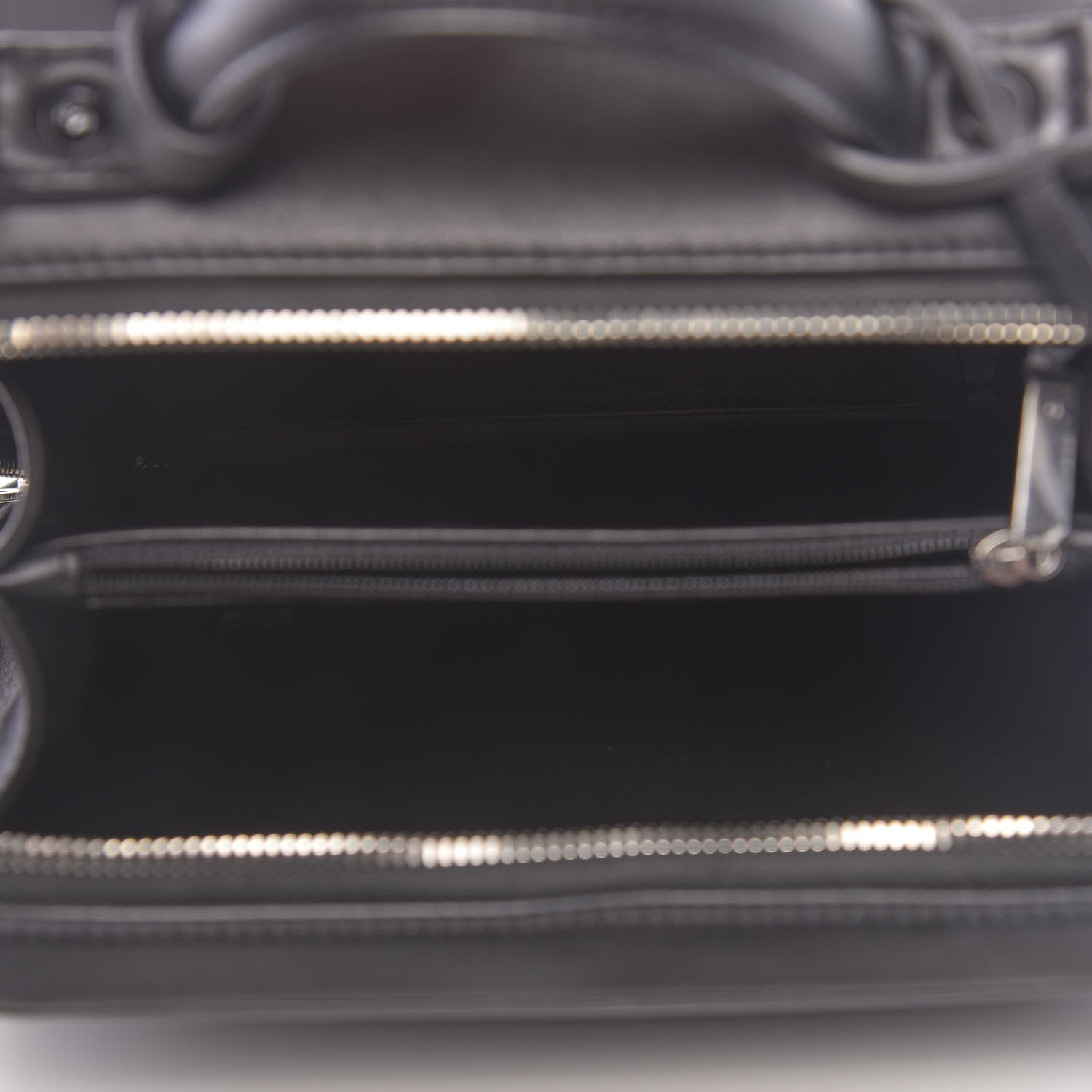 Chanel Calfskin Quilted Medium CC Filigree Vanity Case Black 5 of 12