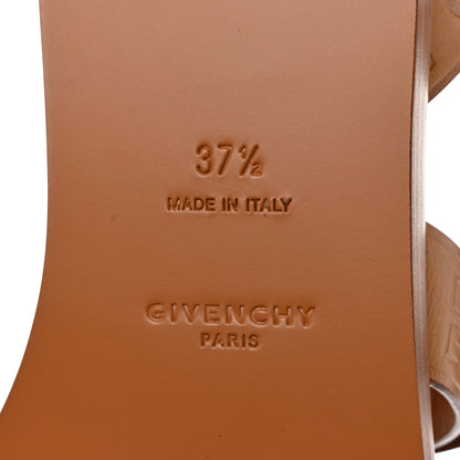 Givenchy Calfskin Logo Ankle Strap Sandals 37.5 Brown 7 of 10