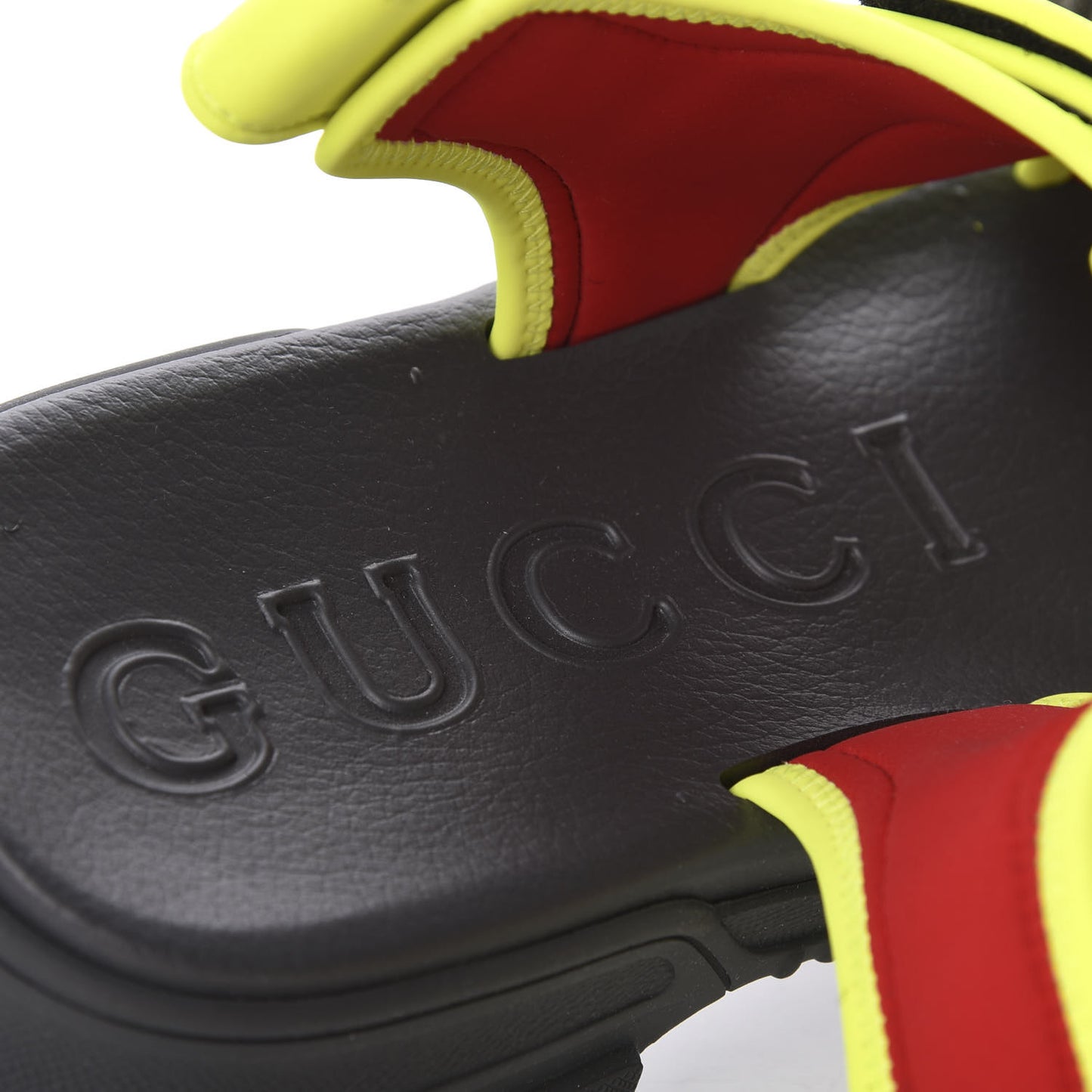Technical Canvas Calfskin Studded Mens Aguru Sandals 9 Neon Yellow