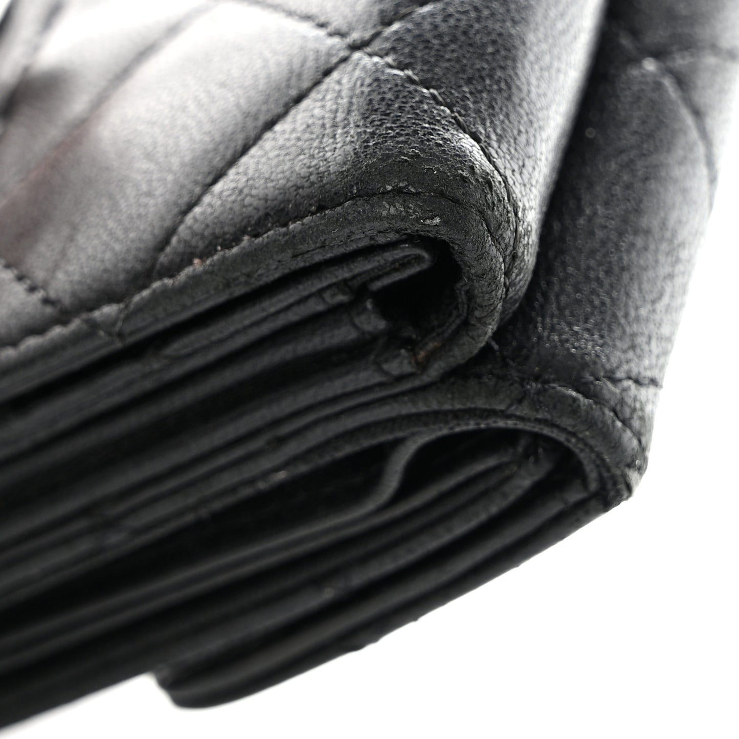 Lambskin Quilted Double Sided Wallet Black