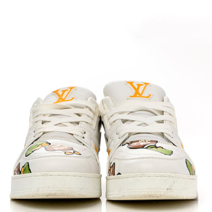 Louis Vuitton X NIGO Calfskin Printed Monogram LV Trainer Sneakers 7.5 White 2 of 13