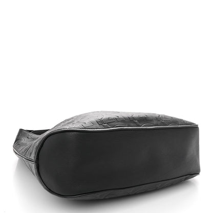 Salvatore Ferragamo Calfskin Embossed Gancini Margot Hobo Black 5 of 10