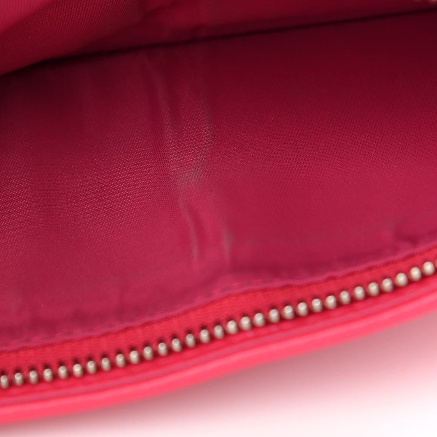 Christian Dior Lambskin Cannage Lady Dior Rendezvous Wallet On Chain Fuchsia 9 of 10