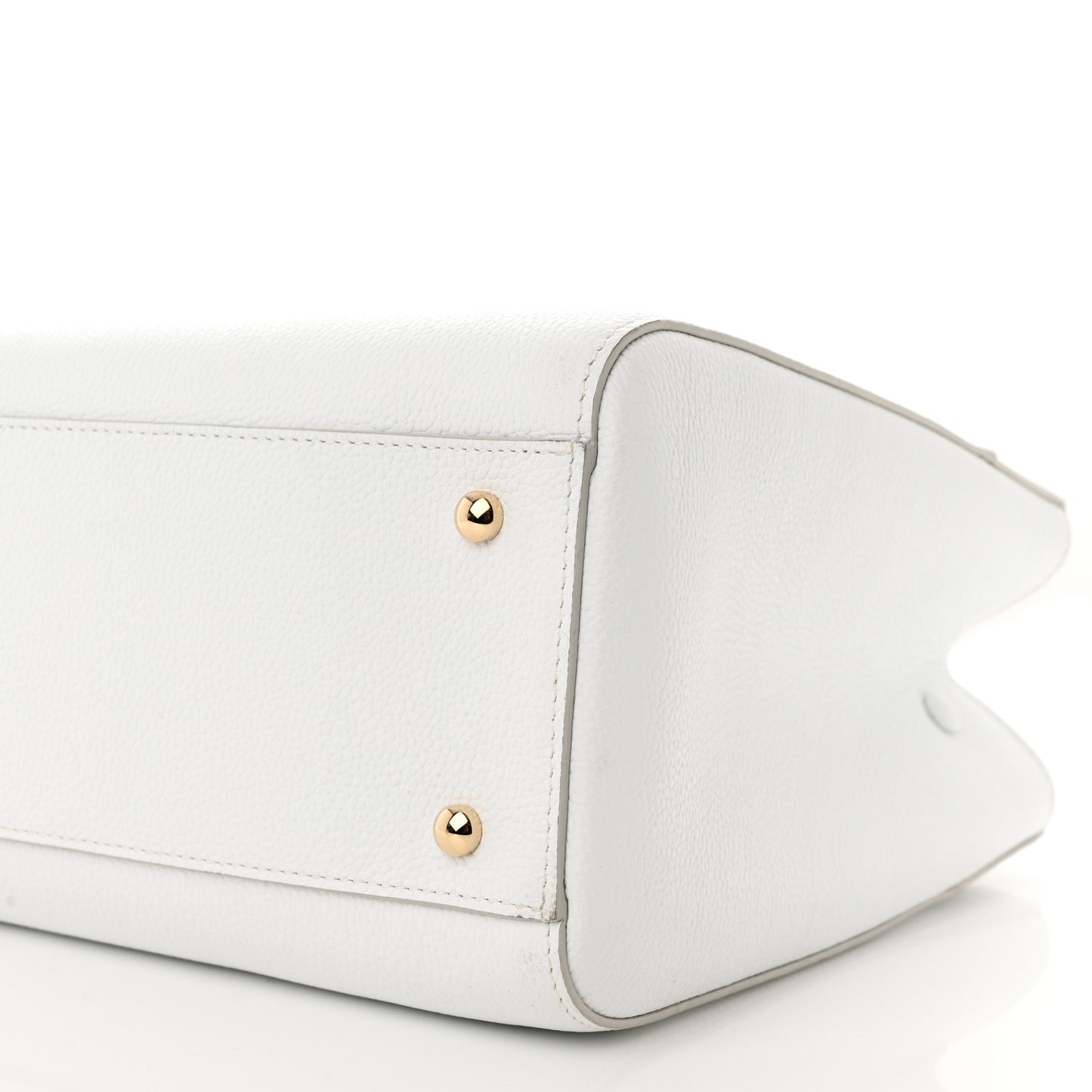 Grained Calfskin Small Neo Executive Shopper Tote White