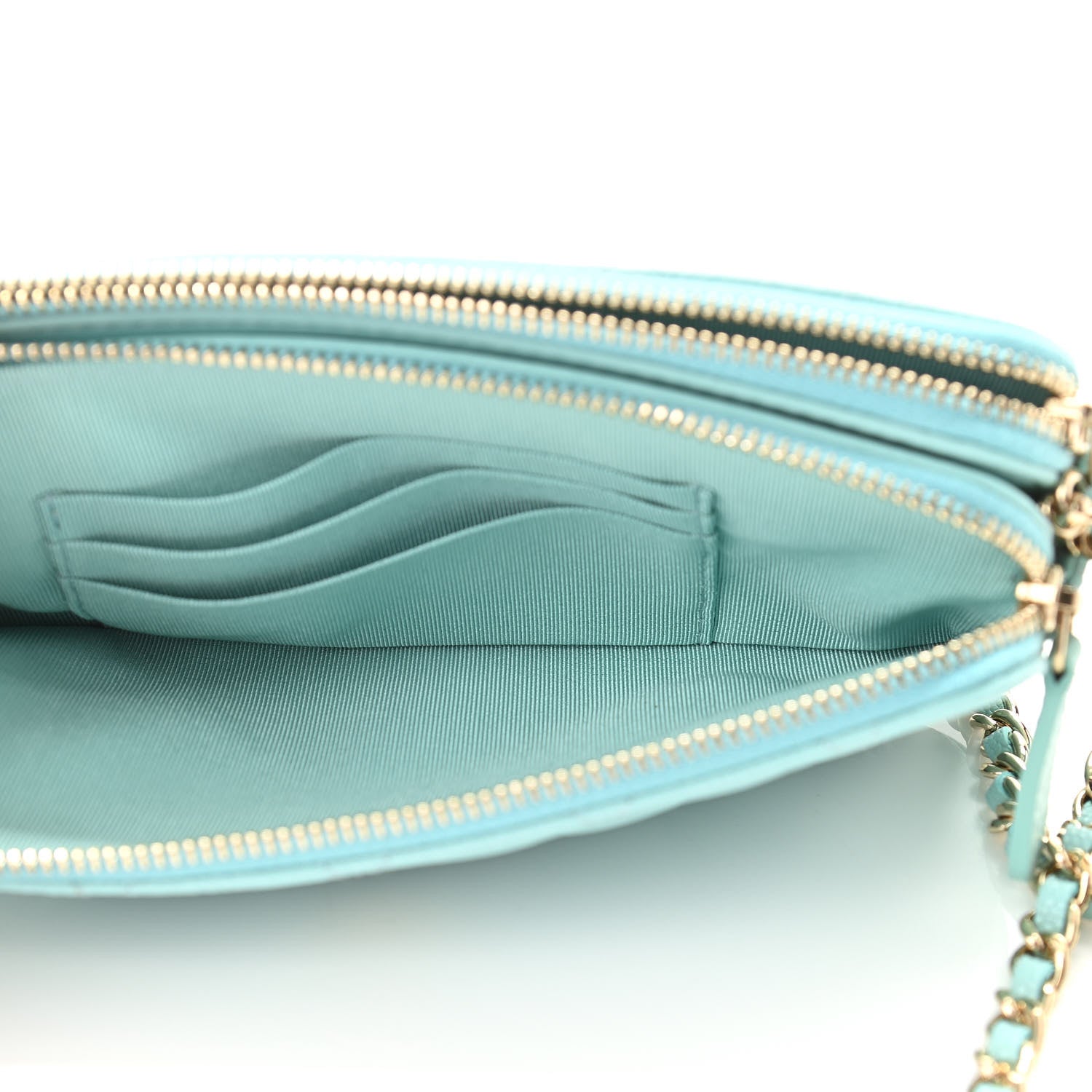 Chanel Caviar Quilted Small Clutch With Chain Light Blue 7 of 13