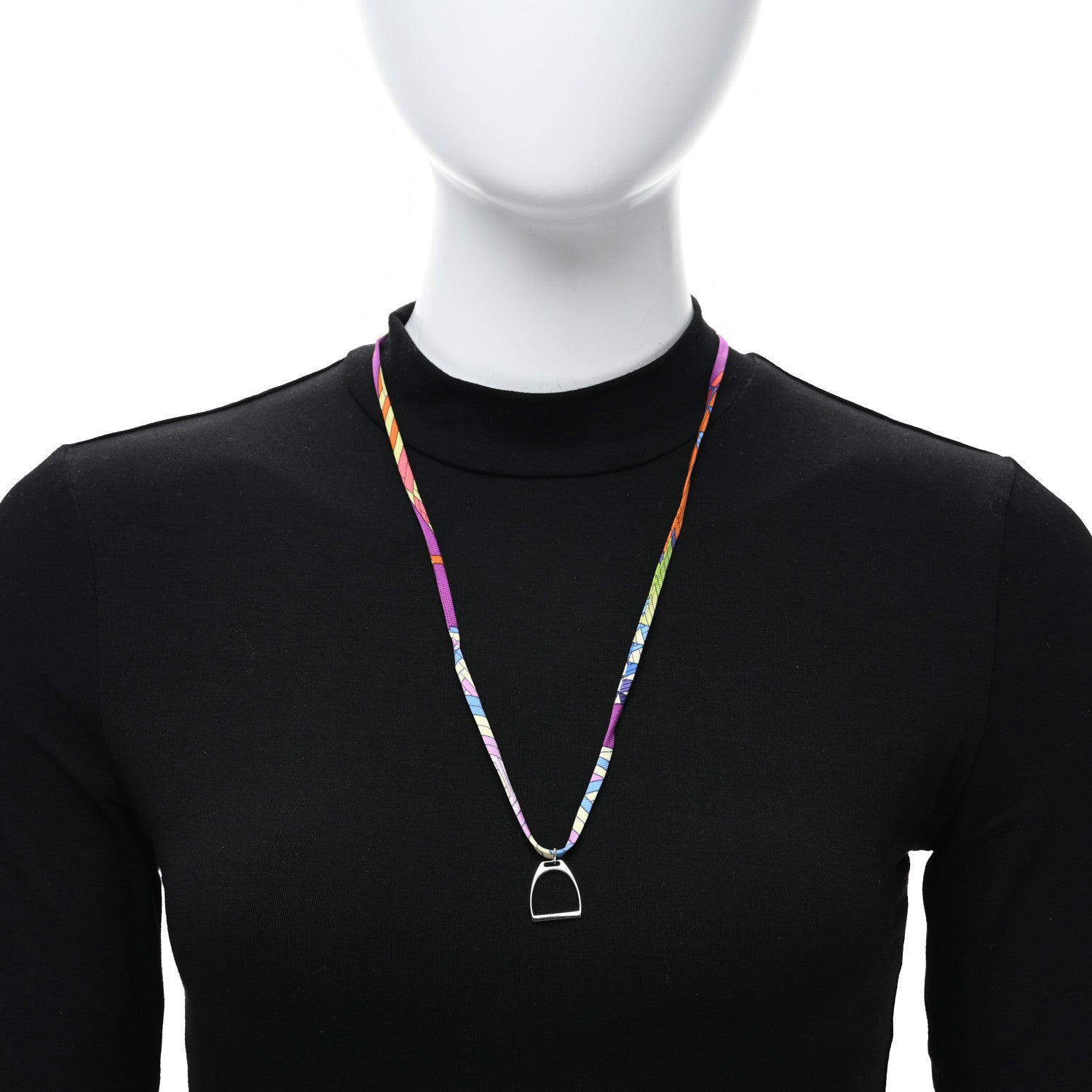 Hermes Silk Tourbillon de Couleurs Necklace Multicolor 3 of 5