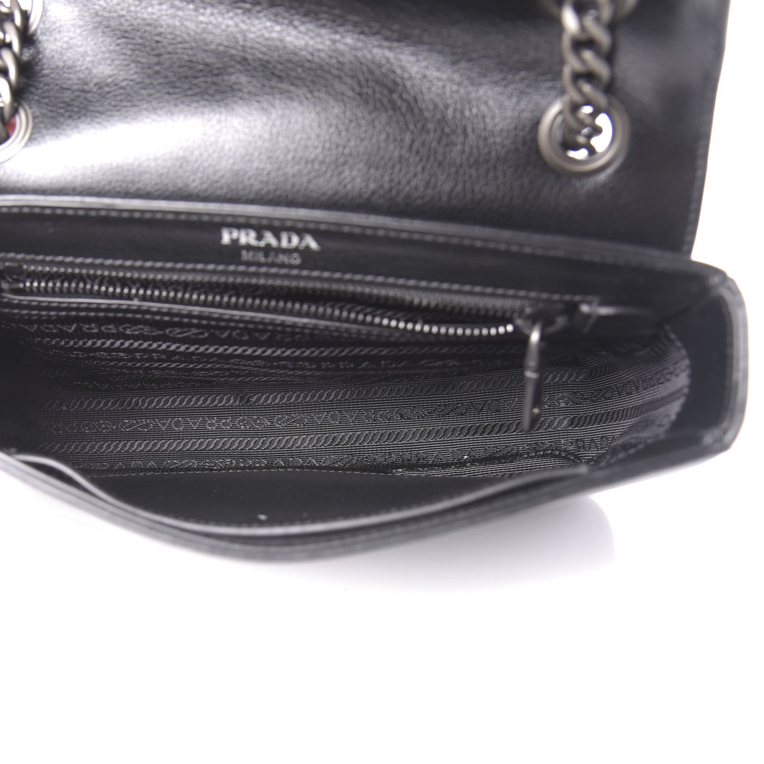 Prada Glace Calfskin Studded Crossbody Turchese Black 6 of 13