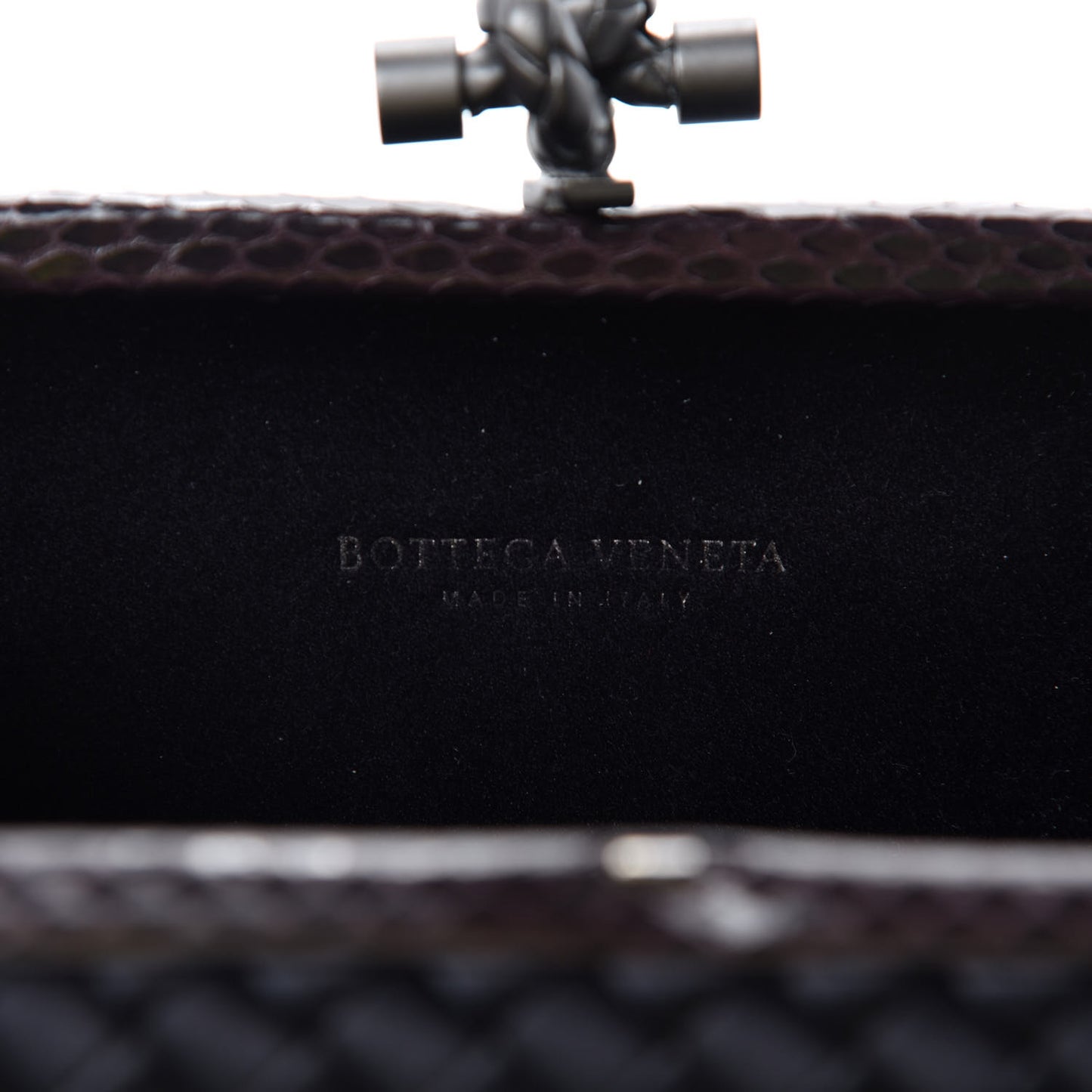 Satin Intreccio Impero Ayers Knot Clutch Black