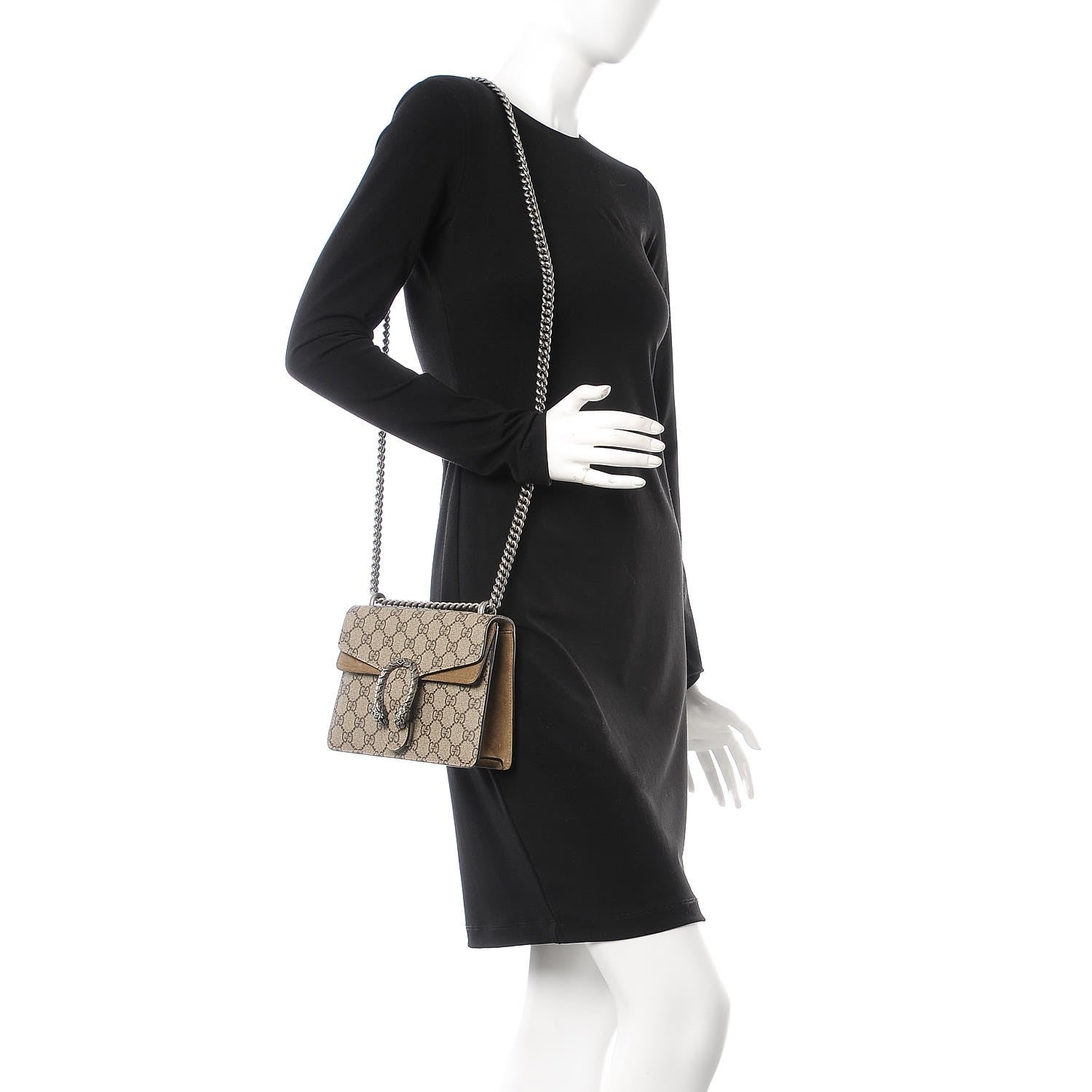 Gucci GG Supreme Monogram Mini Dionysus Shoulder Bag Taupe 3 of 10