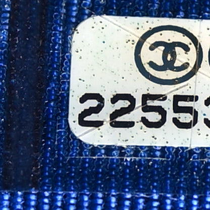 Chanel Caviar Chevron Quilted Small Zipped Pouch Blue 8 of 9