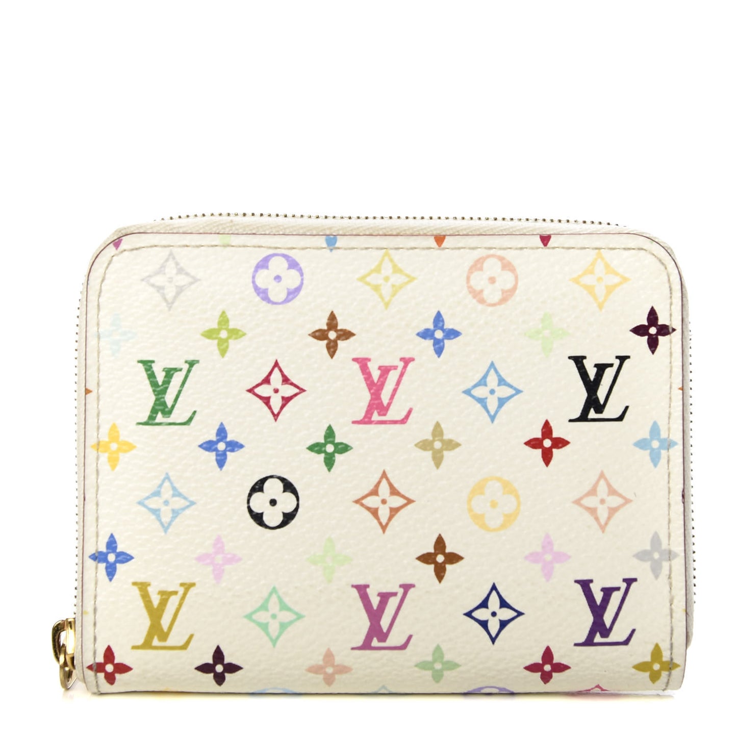 Monogram Multicolor Zippy Coin Purse Wallet White Litchi