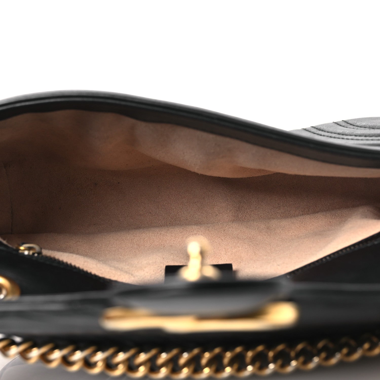 Gucci Calfskin Matelasse Small GG Marmont Shoulder Bag Black 8 of 23
