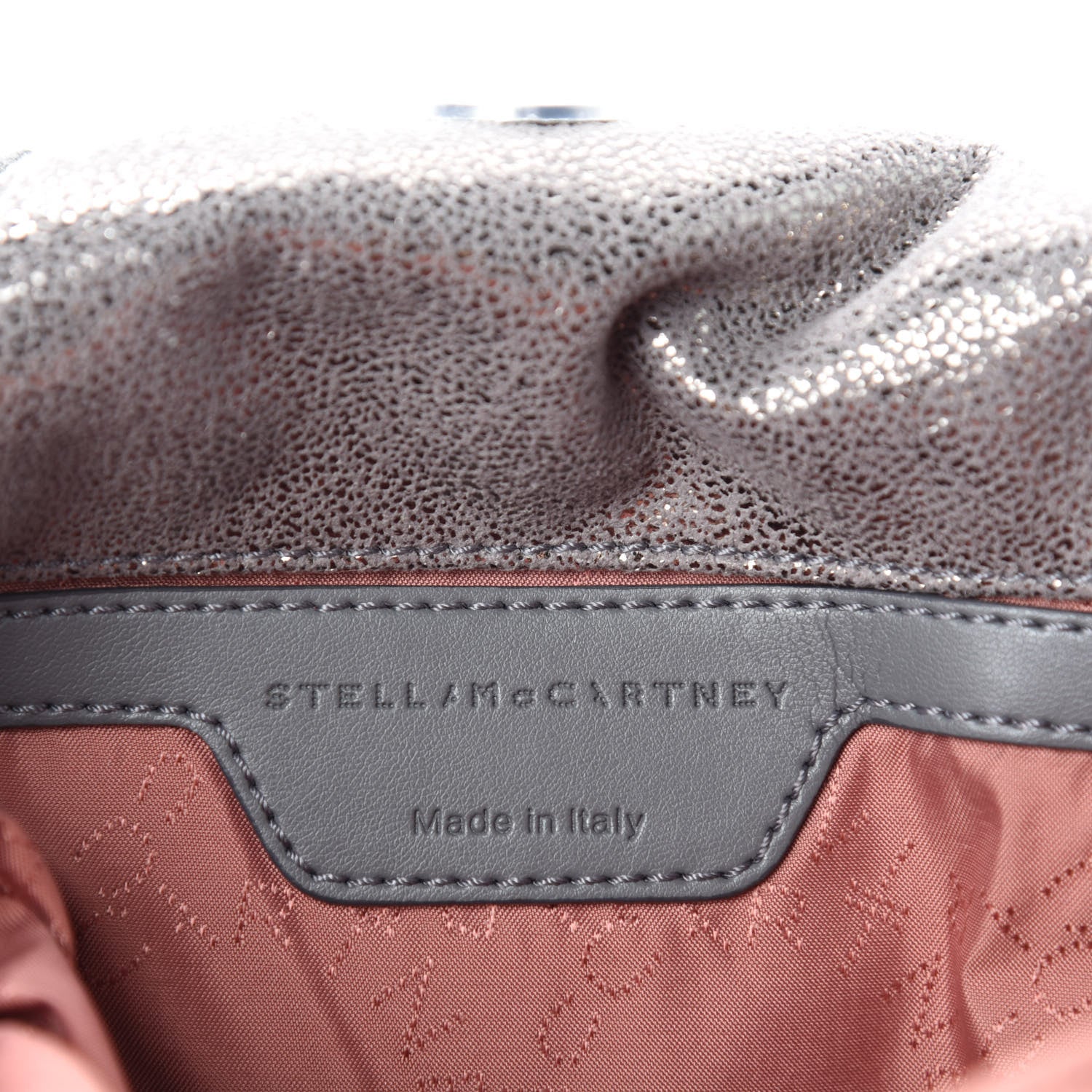 Stella McCartney Metallic Shaggy Deer Degrade Mini Falabella Fold Over Tote Taupe Gold Silver 9 of 11