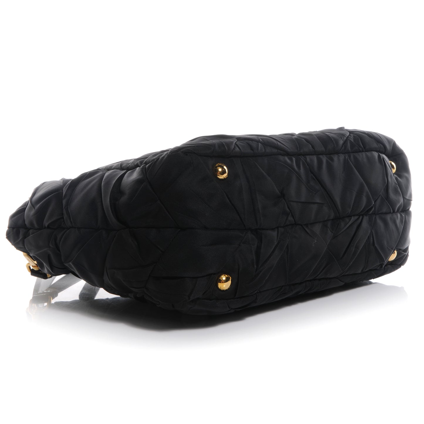 Tessuto Nylon Chevron Shoulder Bag Nero Black