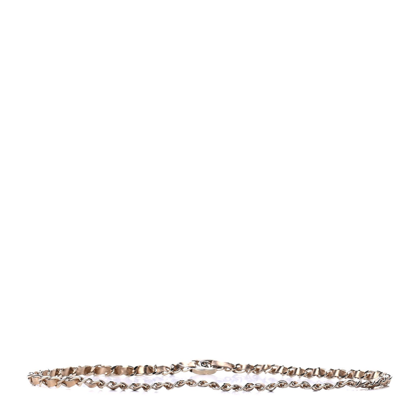 Metallic Lambskin CC Turnlock Chain Belt 80 Gold