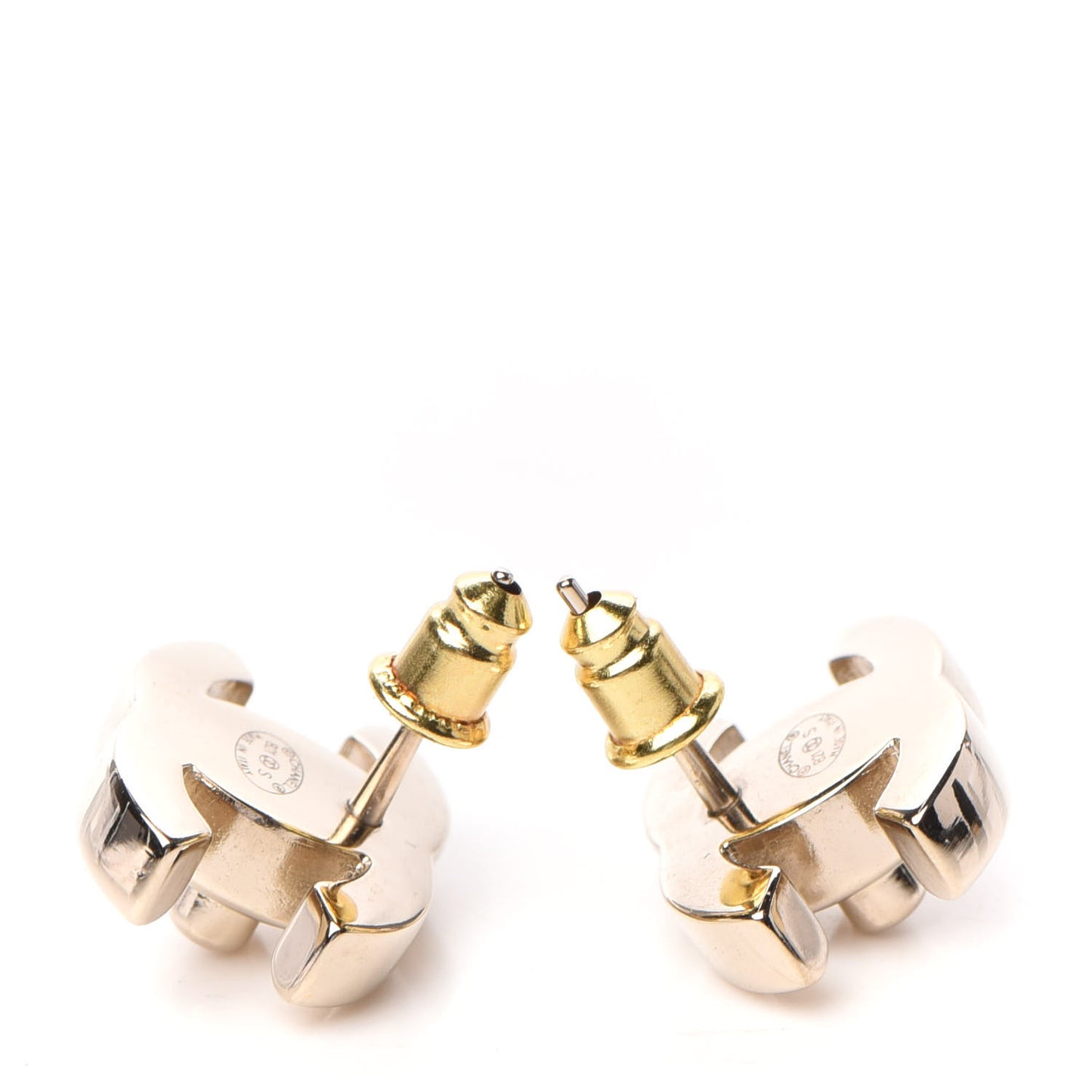 Metal CC Turnlock Earrings Gold