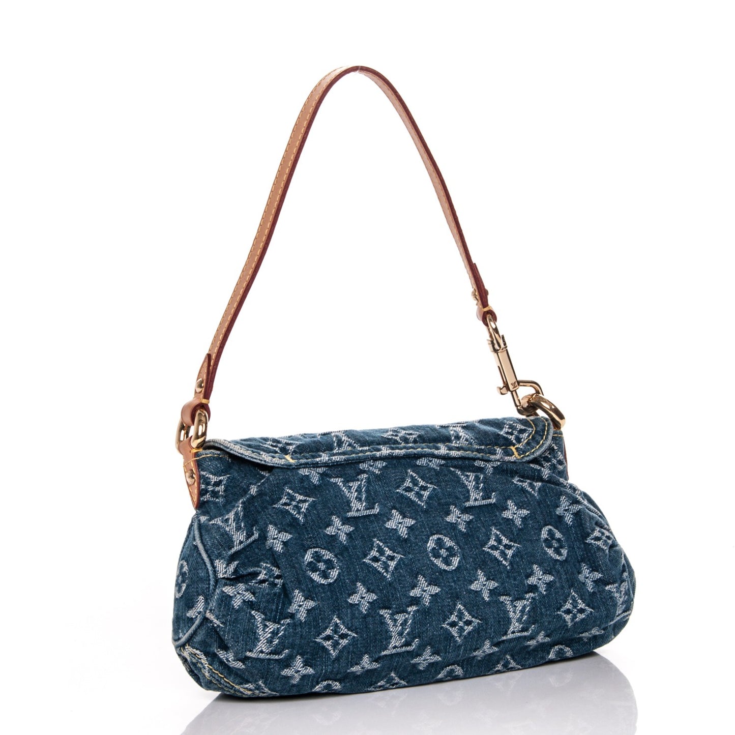 Monogram Denim Mini Pleaty Blue