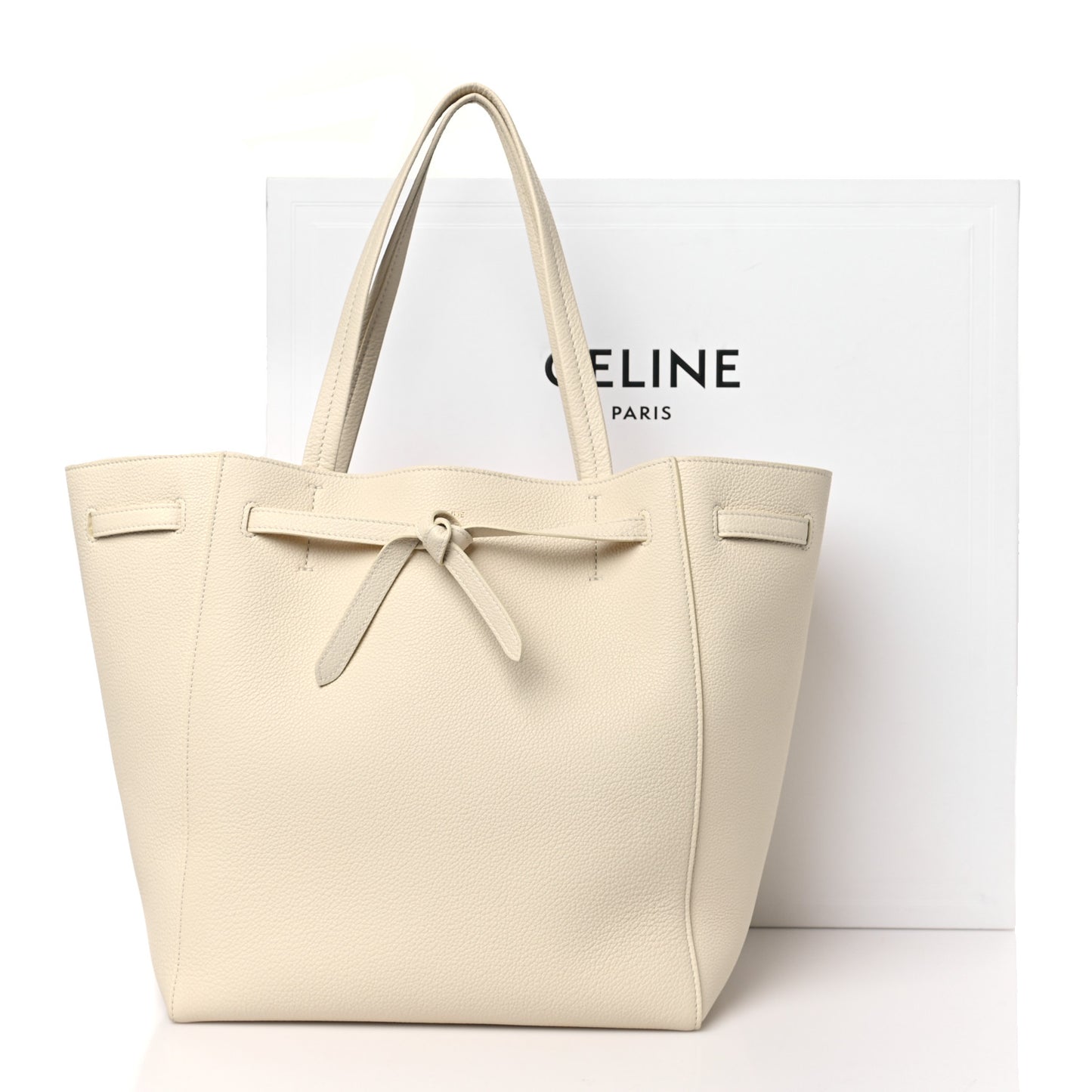 Soft Grained Calfskin Small Belt Cabas Phantom Cream