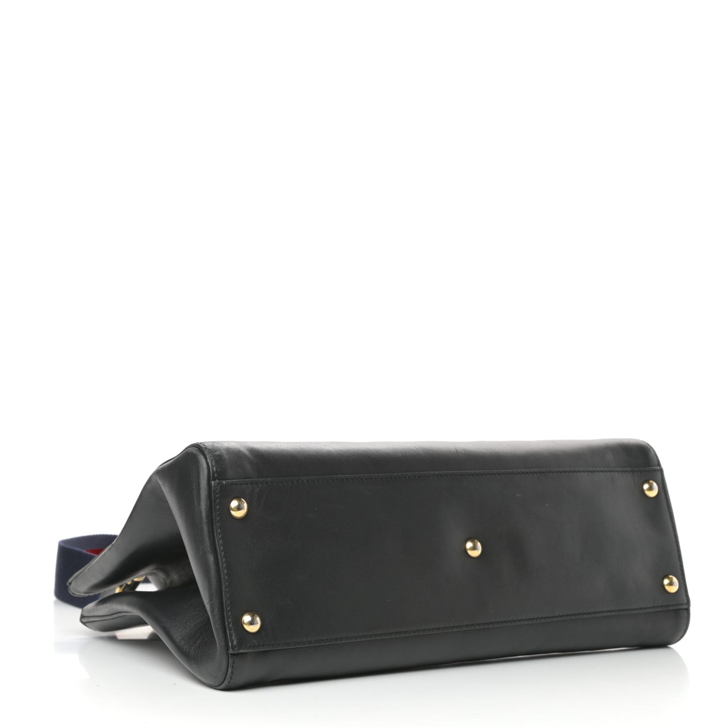 Calfskin Large Sylvie Top Handle Tote Black