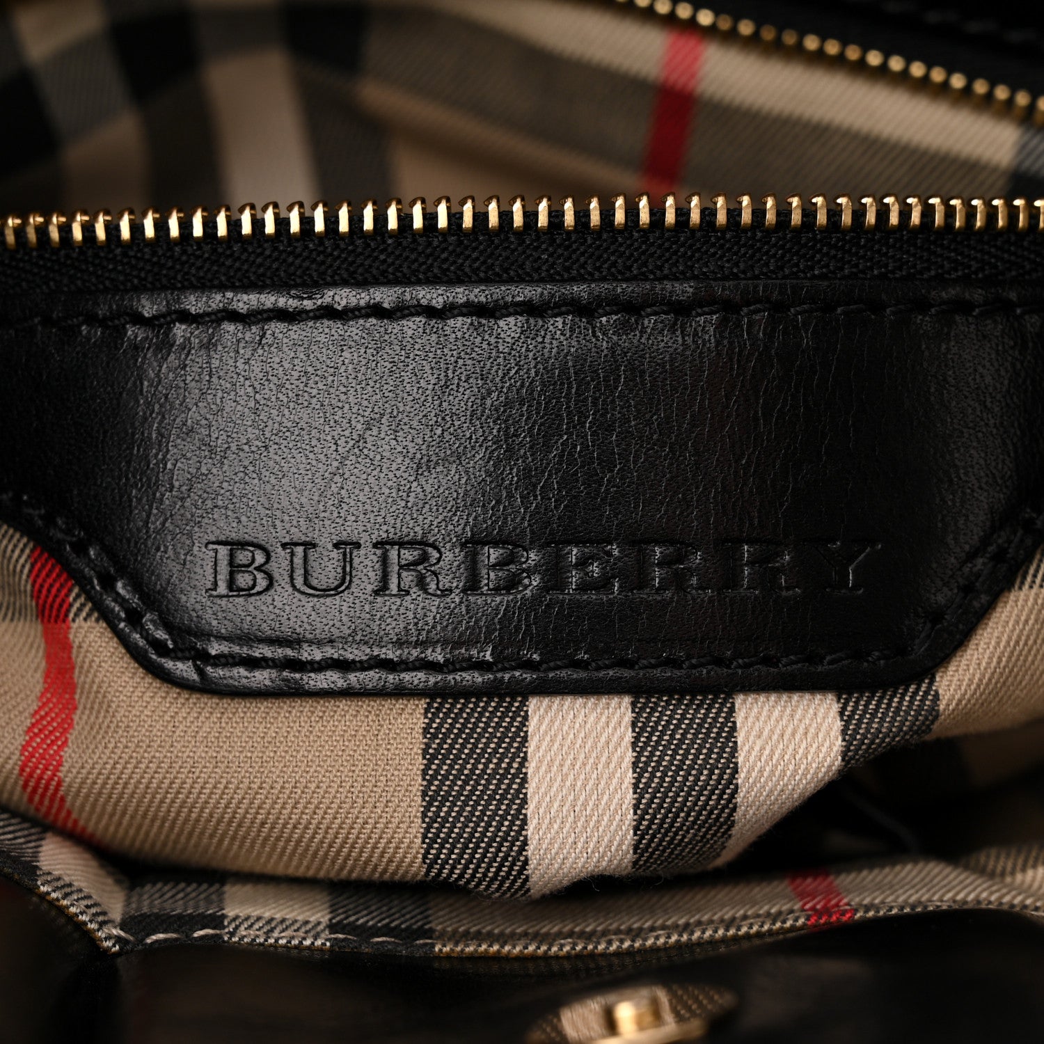 Burberry Calfskin Medium Whipstitch Tote Black 6 of 14