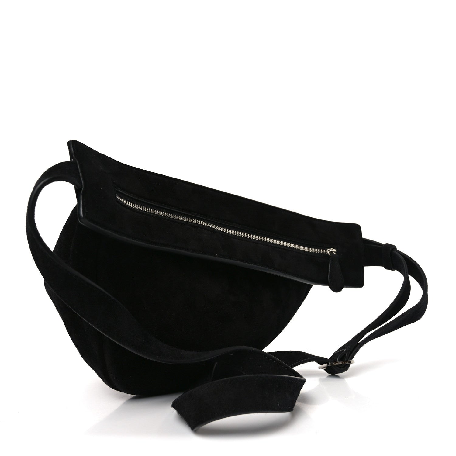The Row Suede Small Slouchy Banana Bag Black 3 of 10