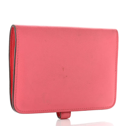 Hermes Evercolor Dogon Compact Wallet Rose Azalee 3 of 11