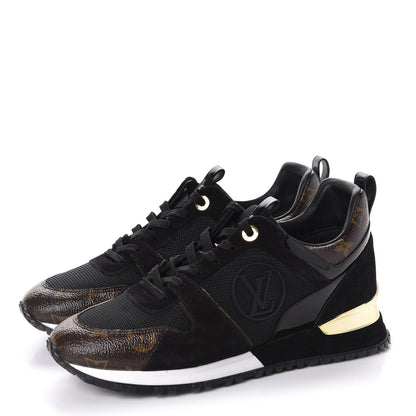 Louis Vuitton Suede Monogram Run Away Sneakers 39 Black 3 of 10