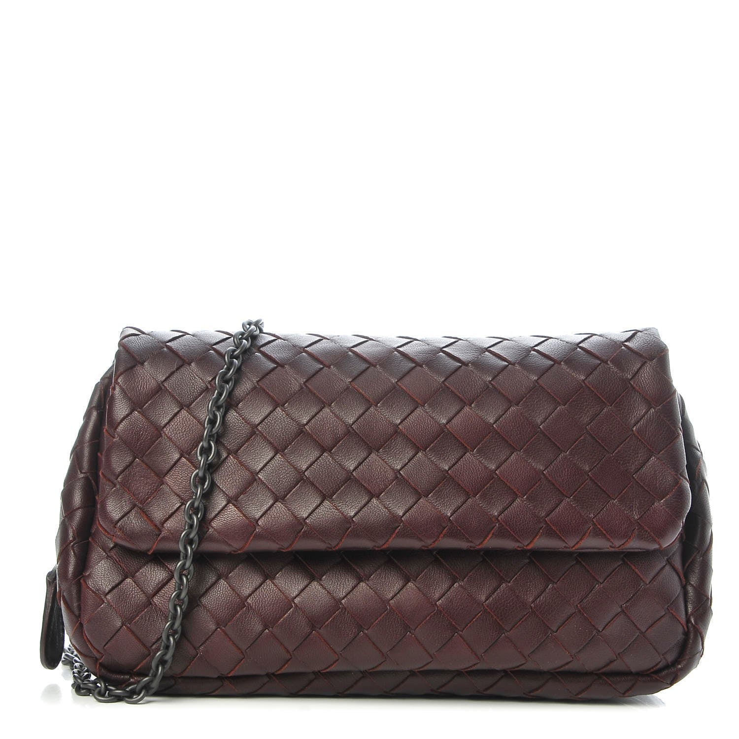 Bottega Veneta Nappa Intrecciato Mini Chain Messenger Dark Barolo 1 of 7