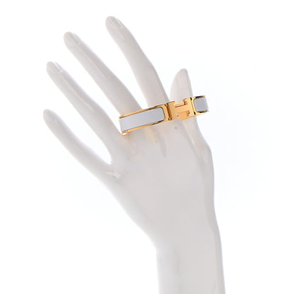 Hermes Enamel Narrow Clic Clac H Bracelet PM White 2 of 5