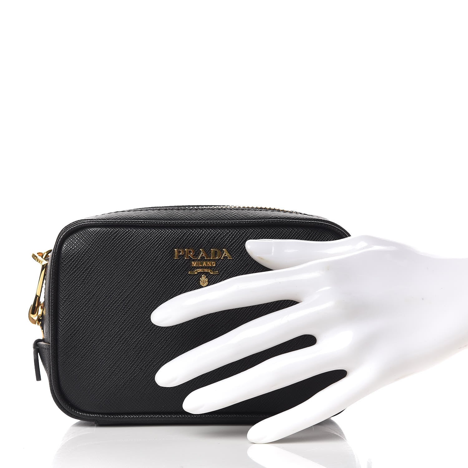 Prada Saffiano Mini Camera Crossbody Bag Nero Black 3 of 8