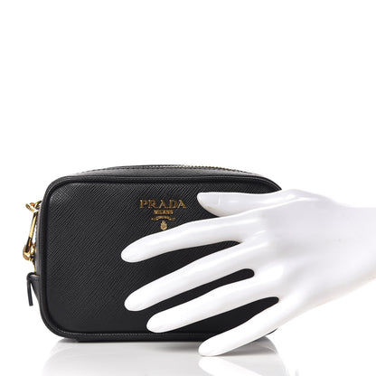 Prada Saffiano Mini Camera Crossbody Bag Nero Black 3 of 8