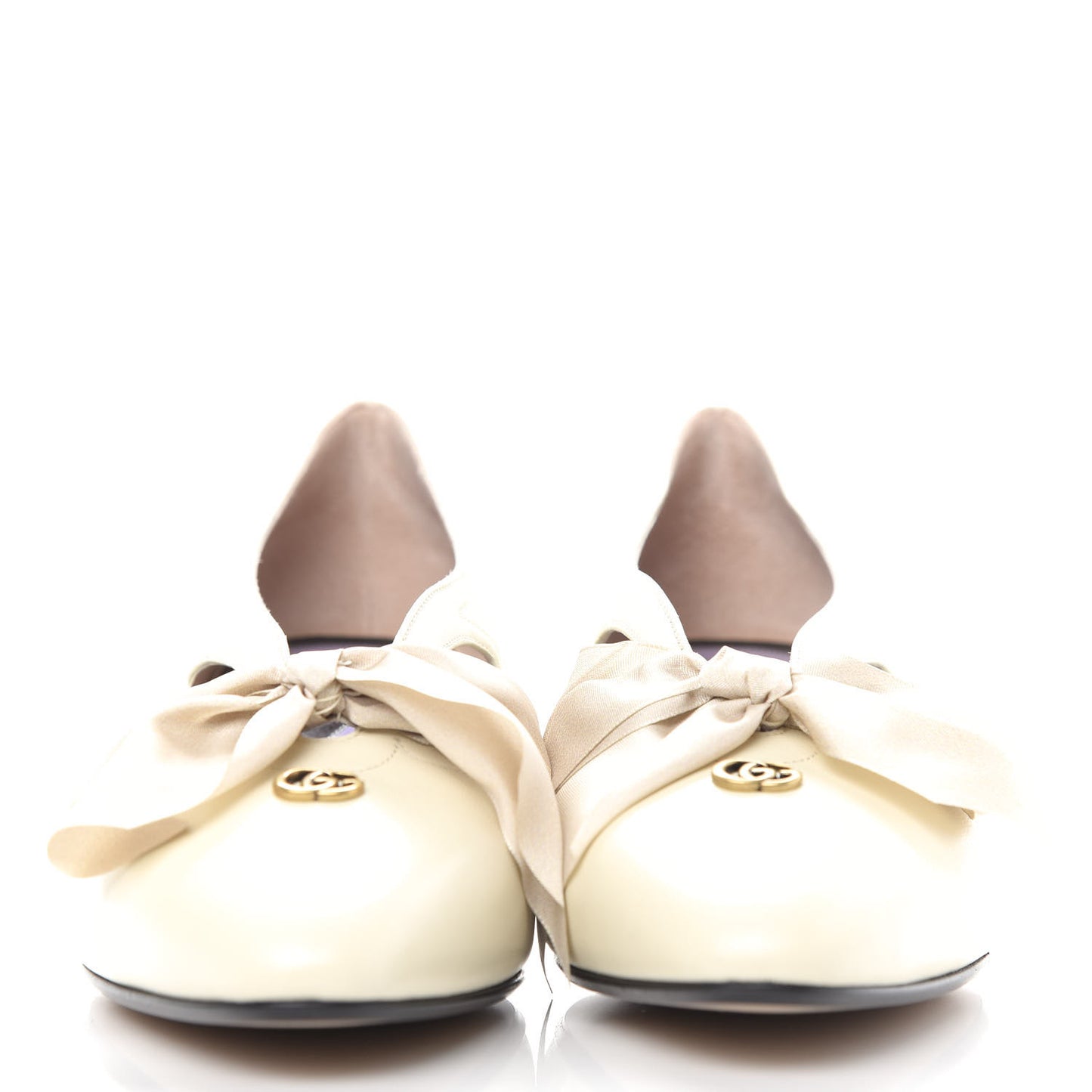 Malaga Kid Bow Berith Low Heel Pumps 38 Vintage White