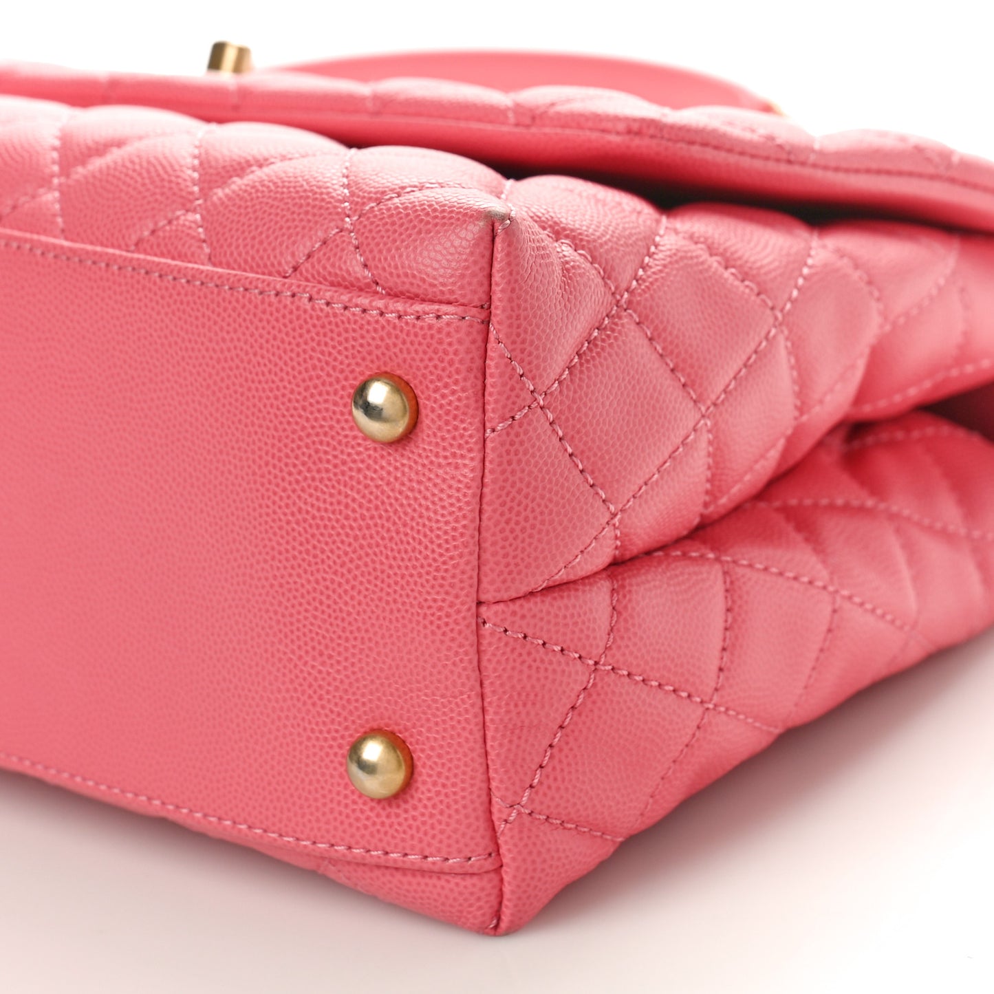 Caviar Lizard Embossed Quilted Small Coco Handle Flap Pink