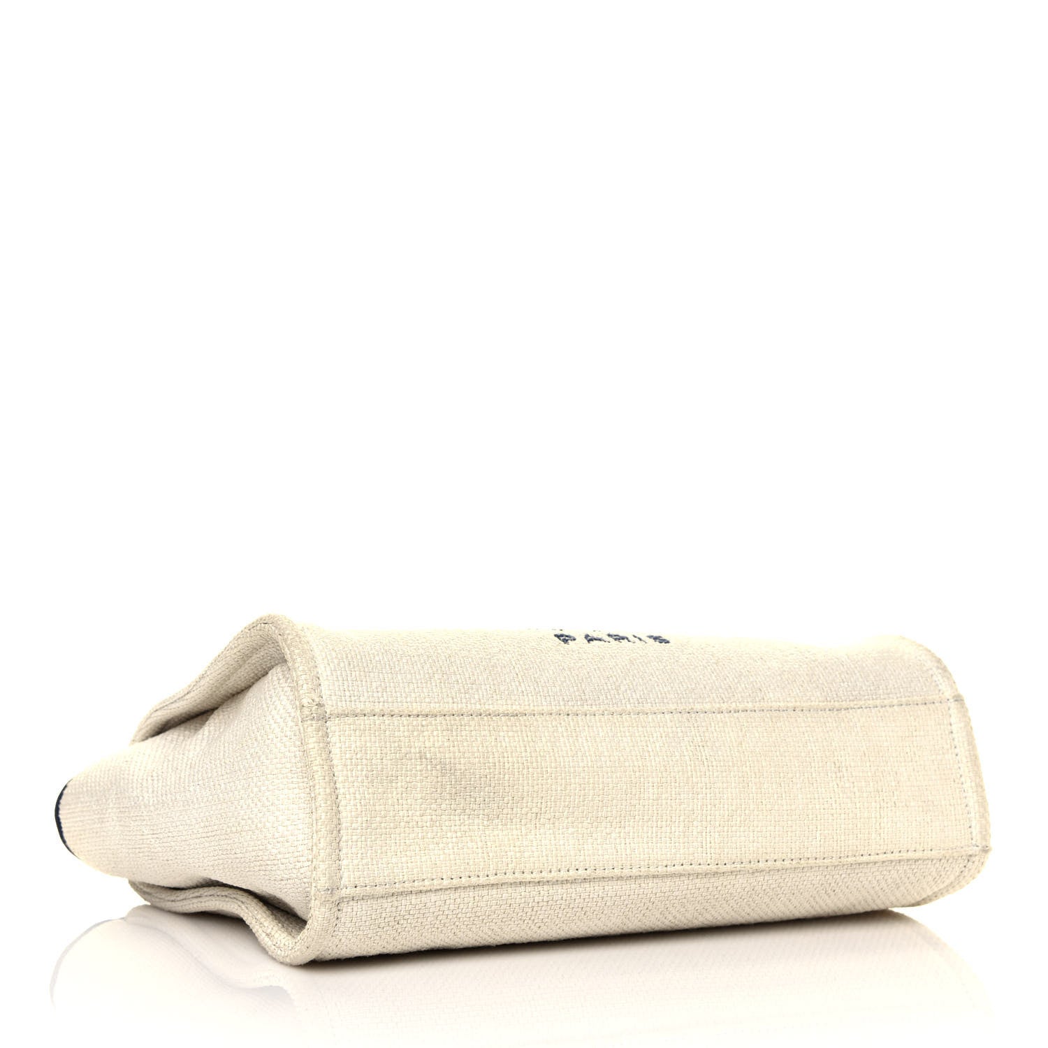 Chanel Woven Straw Raffia Small Deauville Tote White Navy 7 of 21