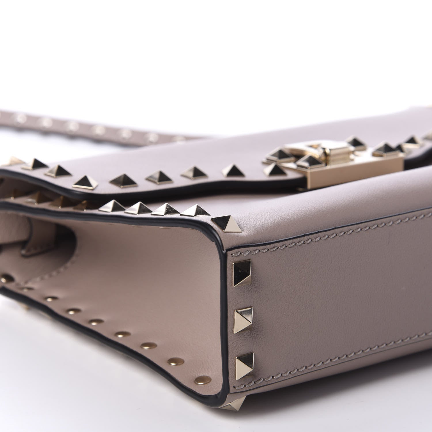 Valentino Garavani Vitello Medium Rockstud Flip Lock Crossbody Bag Poudre 6 of 9