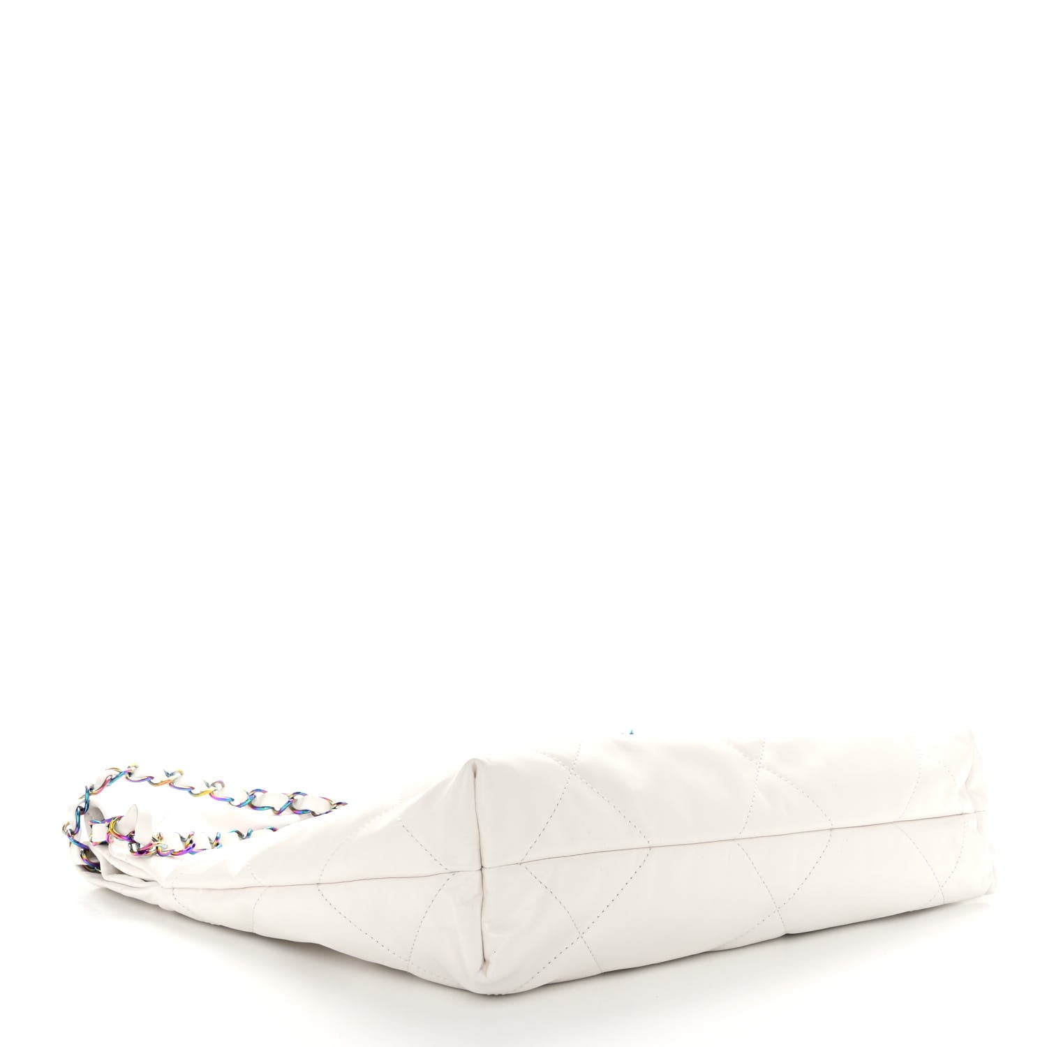 Chanel Shiny Calfskin Quilted Small Rainbow Chanel 22 White 5 of 11