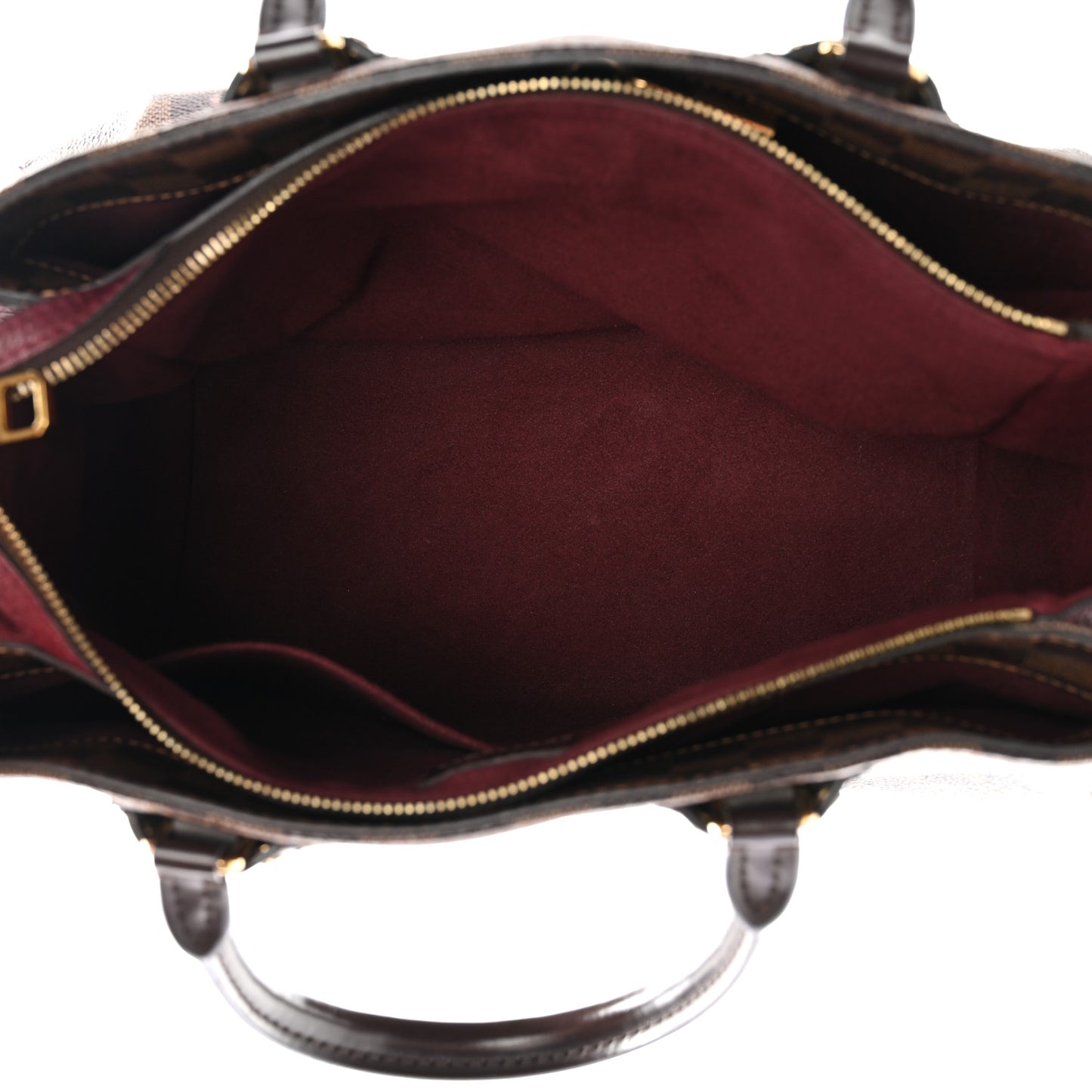 Cuir Taurillon Damier Ebene Normandy Bordeaux