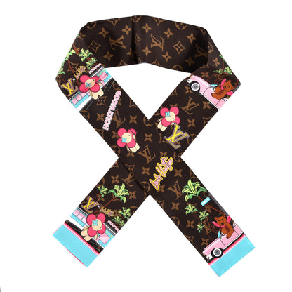Louis Vuitton Silk Monogram 2021 Hollywood Christmas Animation Bandeau Marron 1 of 3