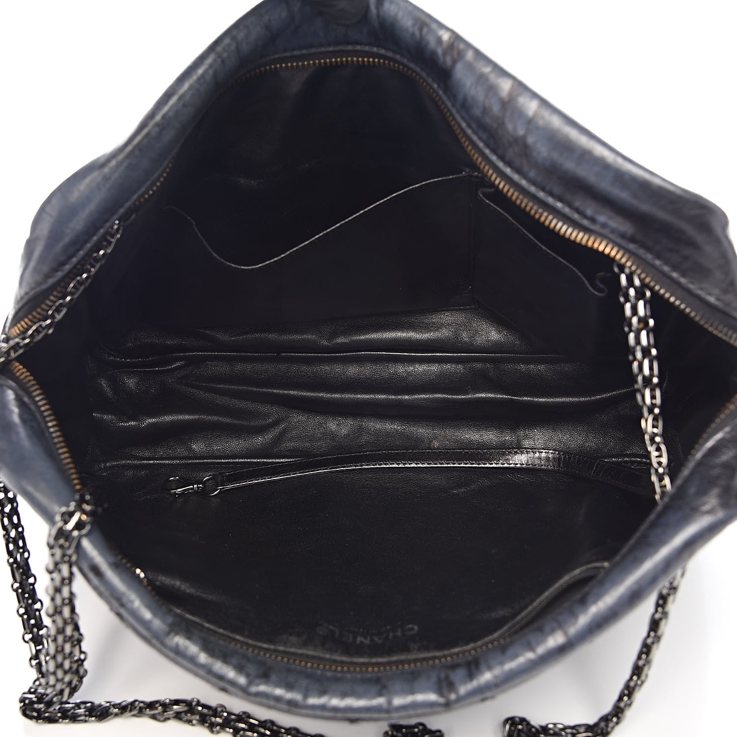 Chanel Metallic Aged Calfskin Quilted Large Reissue Camera Case Black 5 of 12