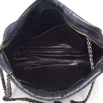 Chanel Metallic Aged Calfskin Quilted Large Reissue Camera Case Black 5 of 12