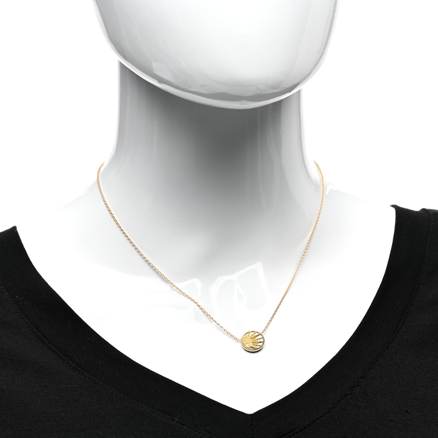 18K Yellow Gold Diamond Black Onyx Mother of Pearl Rose Celeste Pendant Necklace