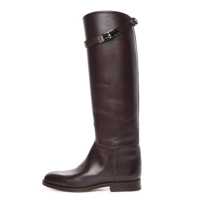 Hermes Box Kelly Jumping Boots 35.5 Chocolate 1 of 13