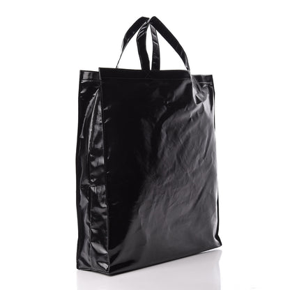 Gucci Patent Canvas Frame Logo Vertical Tote Black Crop 3 of 10